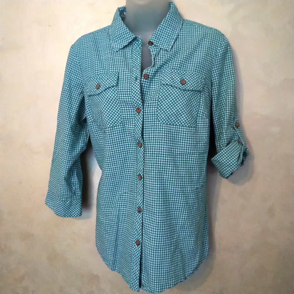 Croft & Barrow Roll Sleeve Shirt Like New S/M